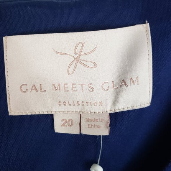 Gal Meets Glam NWT Annie Dress Navy Blue Scuba Crepe Short Sleeve Midi Size 20 - Picture 4 of 8